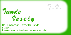 tunde vesely business card